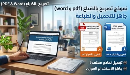 تصريح بالضياع جاهز للتحميل والطباعة