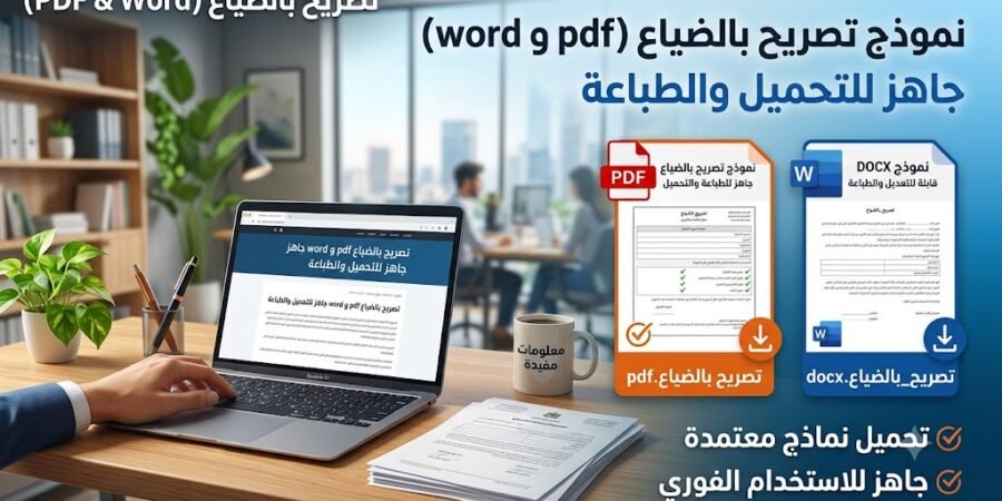 تصريح بالضياع جاهز للتحميل والطباعة