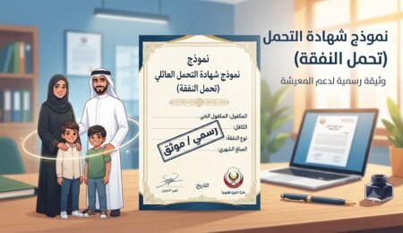 نموذج شهادة التحمل العائلي تحمل النفقة PDF و Word