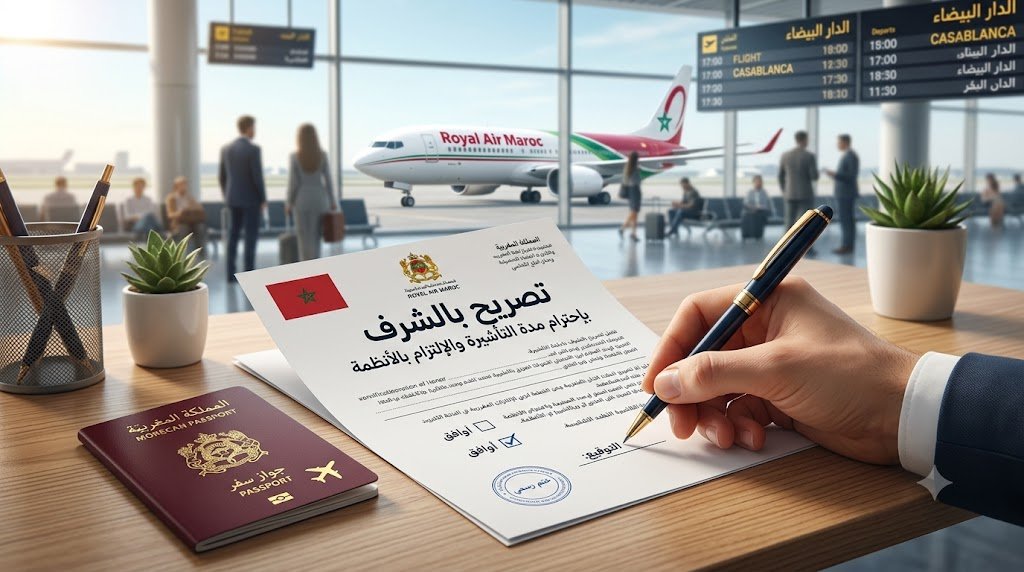 تصريح بالشرف باحترام مدة التأشيرة PDF جاهز للتحميل 2026 (نماذج متعددة)