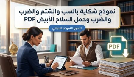 شكاية بالسب والشتم والضرب وحمل السلاح الأبيض PDF
