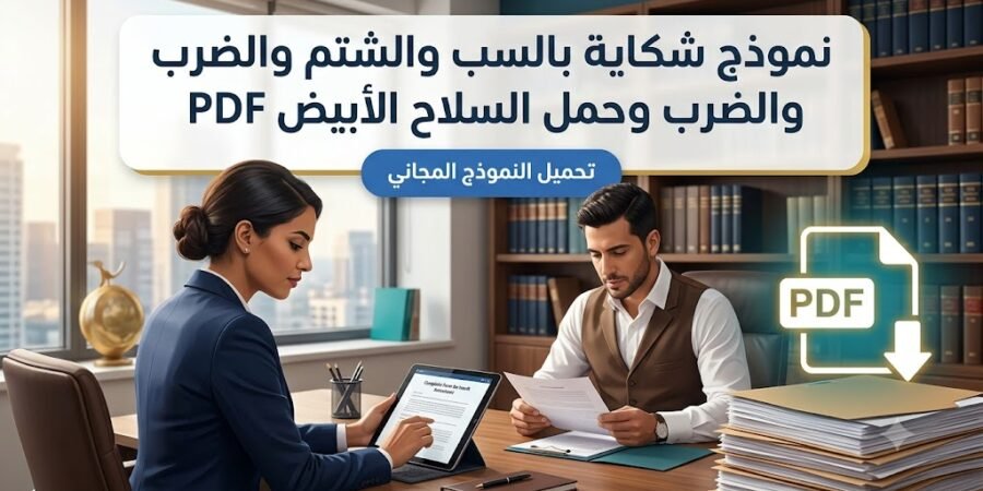 شكاية بالسب والشتم والضرب وحمل السلاح الأبيض PDF