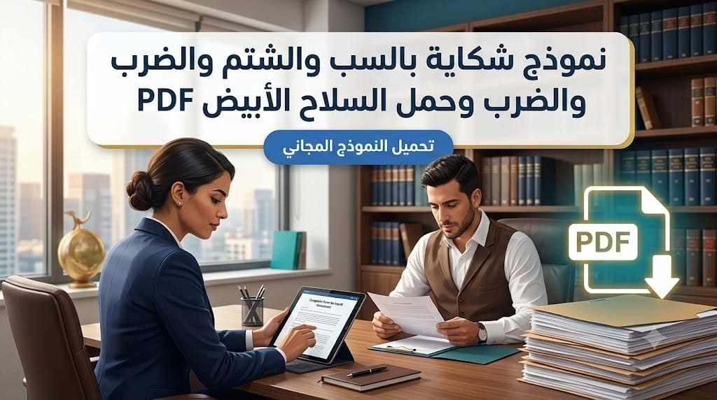 شكاية بالسب والشتم والضرب وحمل السلاح الأبيض PDF