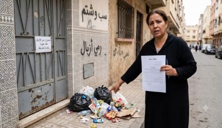 شكاية بالسب والشتم ورمي الأزبال امام باب المنزل