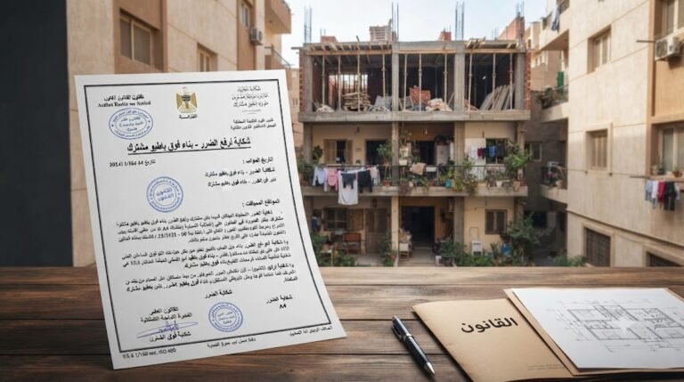 نموذج شكاية لرفع الضرر بناء فوق باطيو مشترك