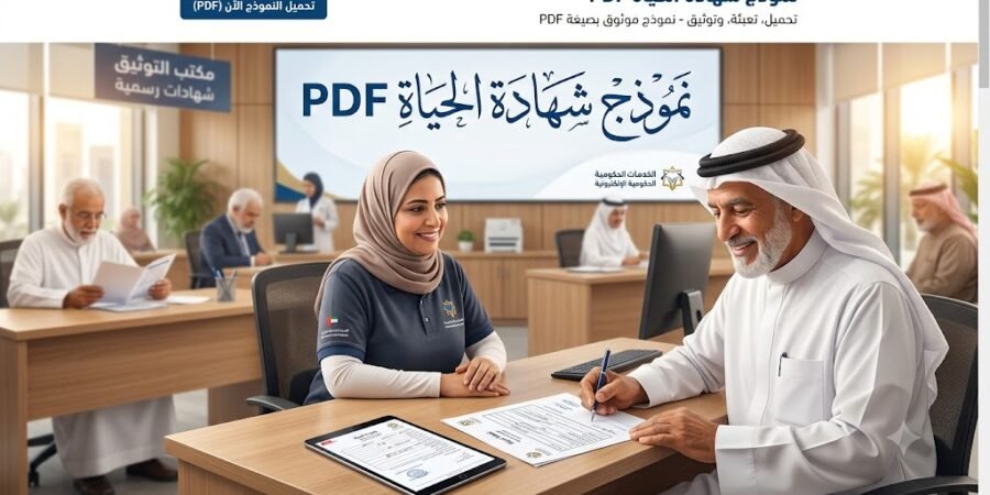 نموذج شهادة الحياة PDF قابلة للتحميل