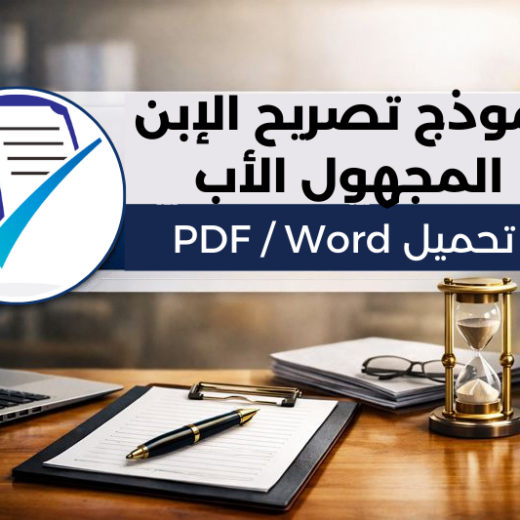 تصريح الإبن المجهول الأب – نموذج جاهز للتحميل والاستعمال الإداري