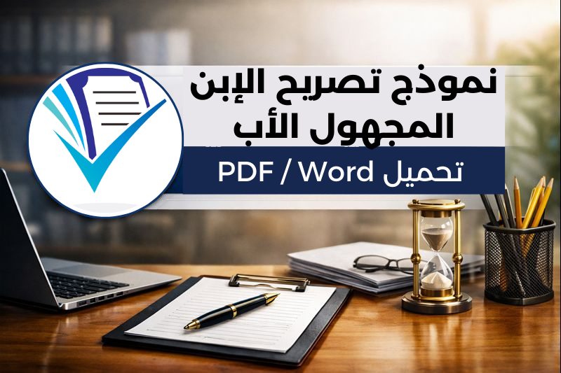 تصريح الإبن المجهول الأب – نموذج جاهز للتحميل والاستعمال الإداري