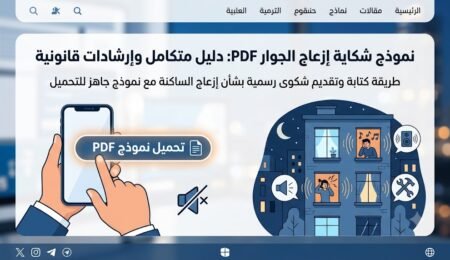 نموذج شكاية حول إزعاج الساكنة PDF جاهز للتحميل
