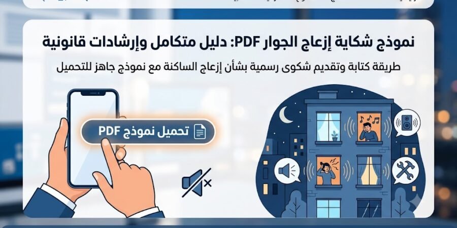 نموذج شكاية حول إزعاج الساكنة PDF جاهز للتحميل