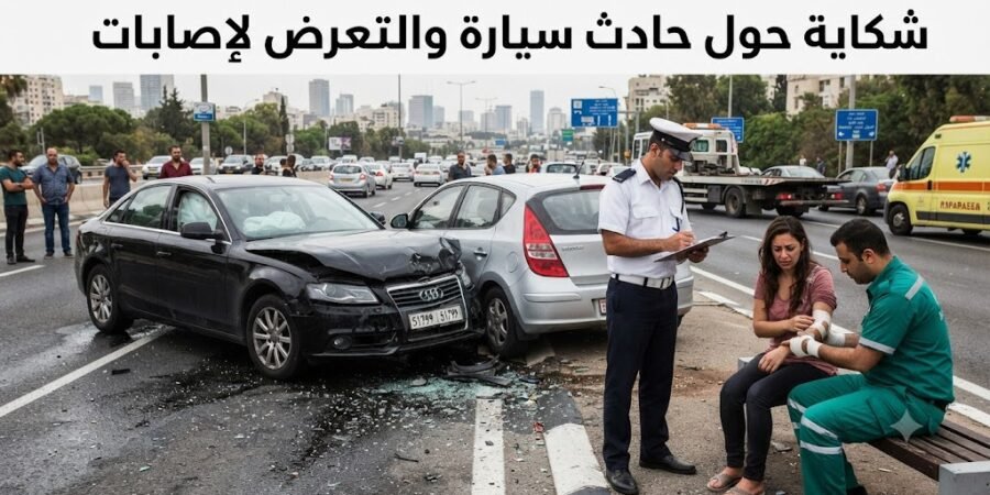 نموذج شكاية حول حادث سيارة والتعرض لإصابات