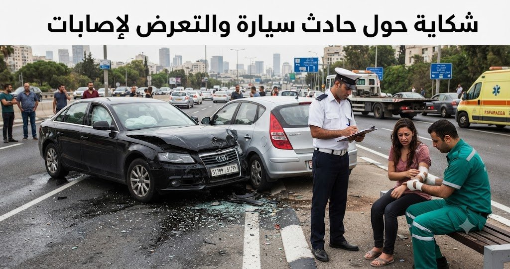 نموذج شكاية حول حادث سيارة والتعرض لإصابات