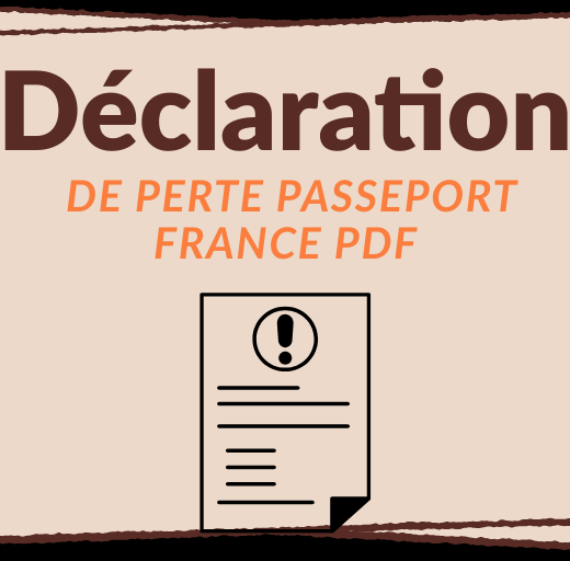 Déclaration de perte passeport France PDF 2026