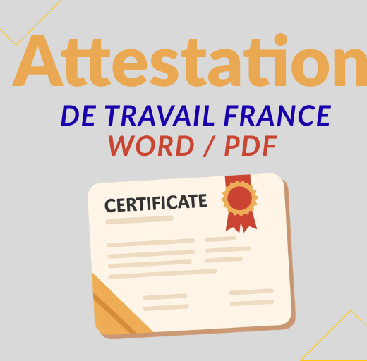 Attestation de travail France Word gratuit 2026