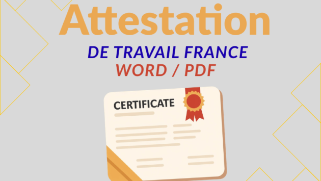 Attestation de travail France Word gratuit 2026