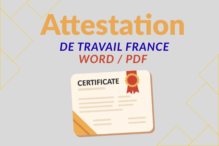 Attestation de travail France Word gratuit 2026