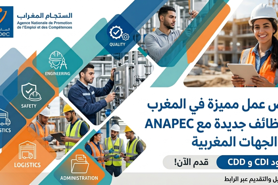 أنابيك (ANAPEC) تعلن عن 8 وظائف جديدة