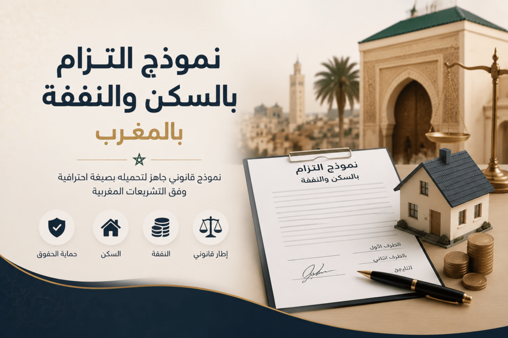 نموذج التزام بالسكن والنفقة بالمغرب: تحميل مباشر بصيغة Word و PDF