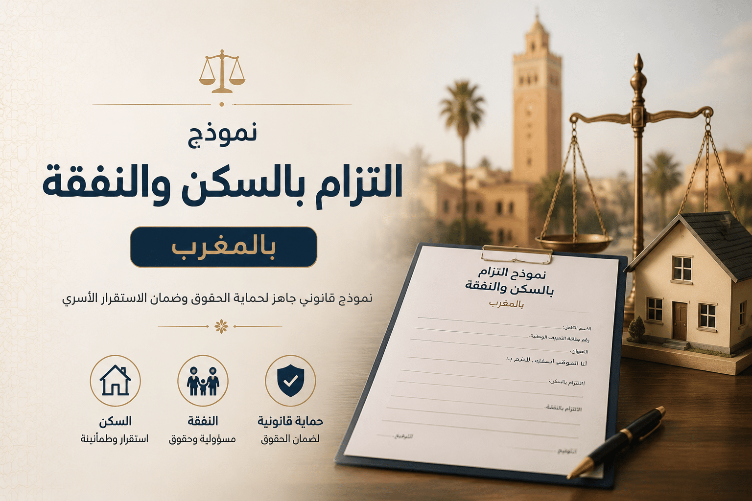 نموذج التزام بالسكن والنفقة بالمغرب