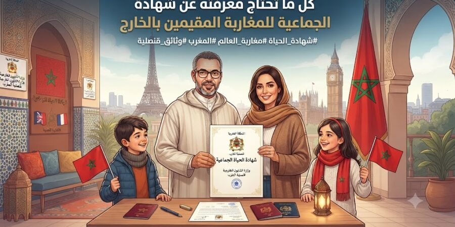 شهادة الحياة الجماعية للمغاربة المقيمين بالخارج