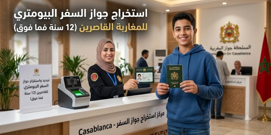 استخراج جواز السفر البيومتري للمغاربة القاصرين (12 سنة فما فوق)