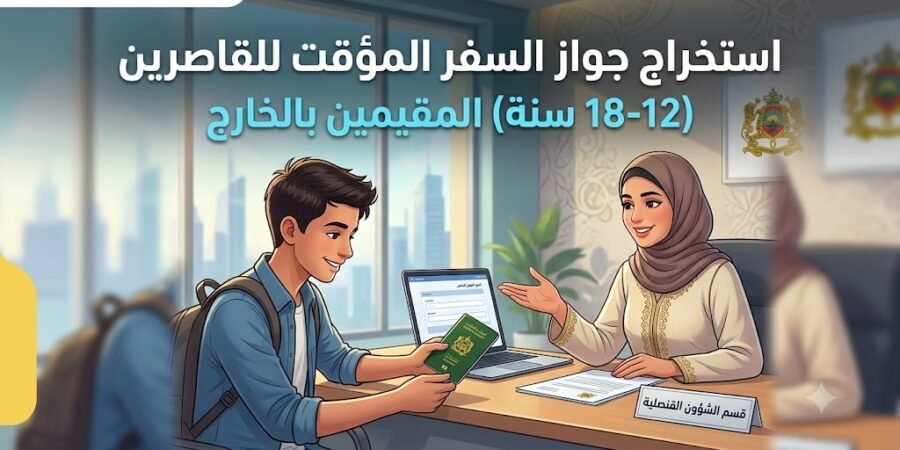 استخراج جواز السفر المؤقت للقاصرين (12-18 سنة) المقيمين بالخارج