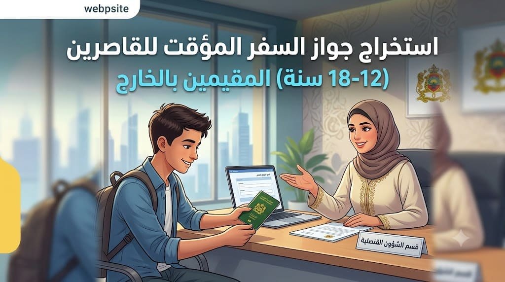 استخراج جواز السفر المؤقت للقاصرين (12-18 سنة) المقيمين بالخارج