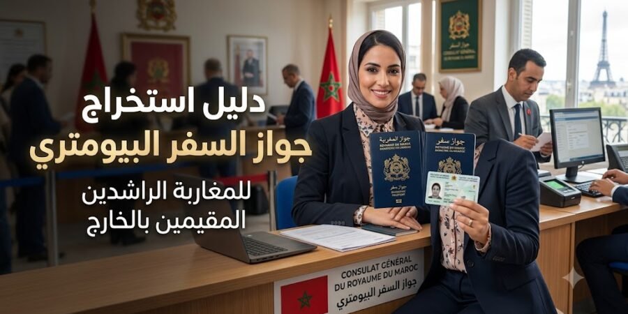 طريقة استخراج جواز السفر البيومتري للمغاربة الراشدين المقيمين بالخارج