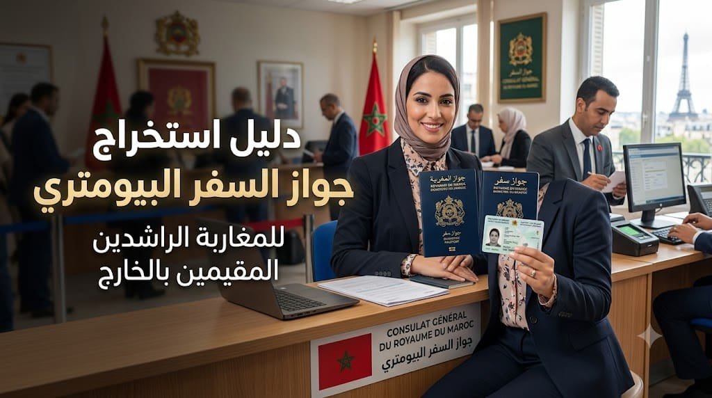 طريقة استخراج جواز السفر البيومتري للمغاربة الراشدين المقيمين بالخارج
