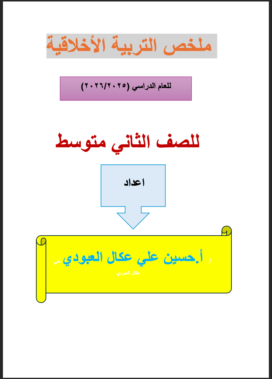احصل على ملخص شامل لمادة التربية الأخلاقية يغطي الأخلاق الفردية والاجتماعية والوطنية