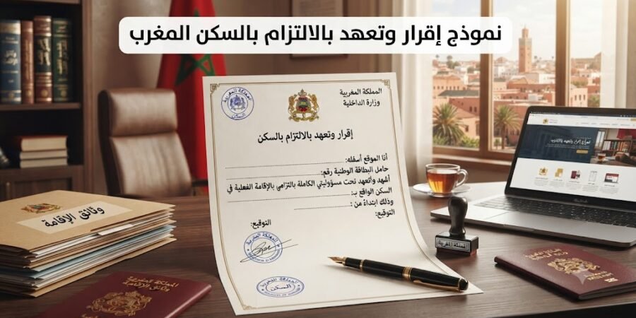 نموذج إقرار وتعهد بالالتزام بالسكن جاهز للتعديل