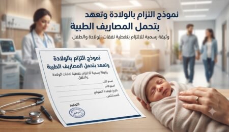 تحميل نموذج التزام بالولادة وتعهد بتحمل المصاريف الطبية والتبعات القانونية