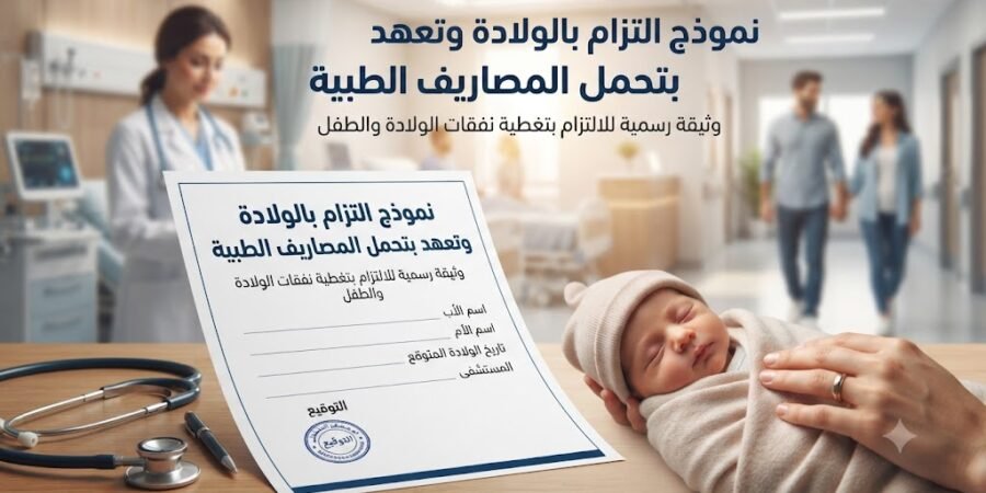 تحميل نموذج التزام بالولادة وتعهد بتحمل المصاريف الطبية والتبعات القانونية