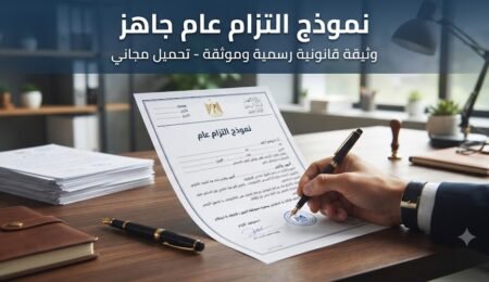 تحميل صيغة نموذج التزام عام جاهز للتعديل