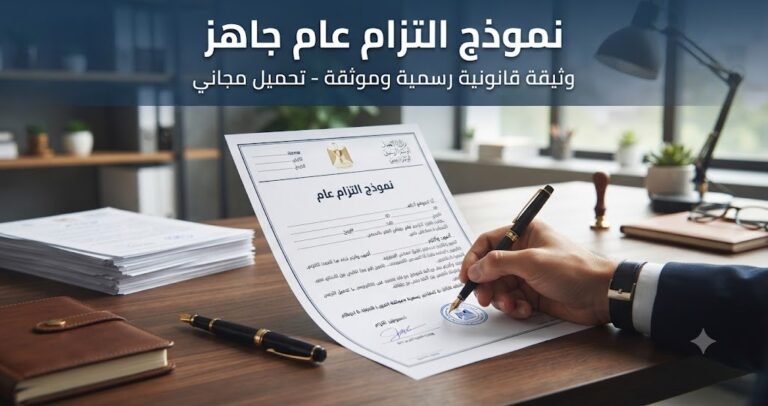 تحميل صيغة نموذج التزام عام جاهز للتعديل