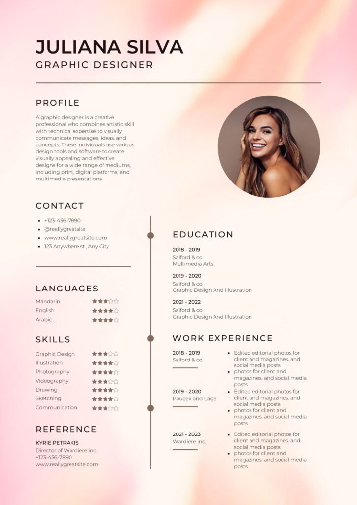 نموذج سيرة ذاتية. cv
