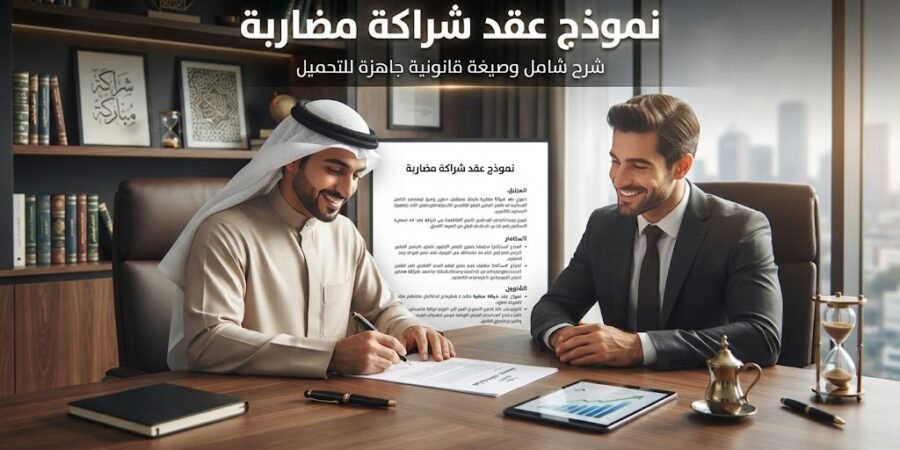 أقوى نموذج عقد شراكة مضاربة أو مساهمة بالمال والجهد