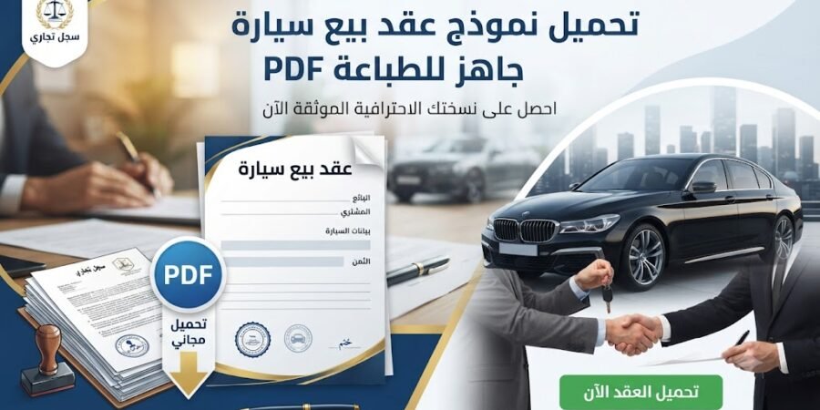 تحميل نموذج عقد بيع سيارة جاهز للطباعة PDF